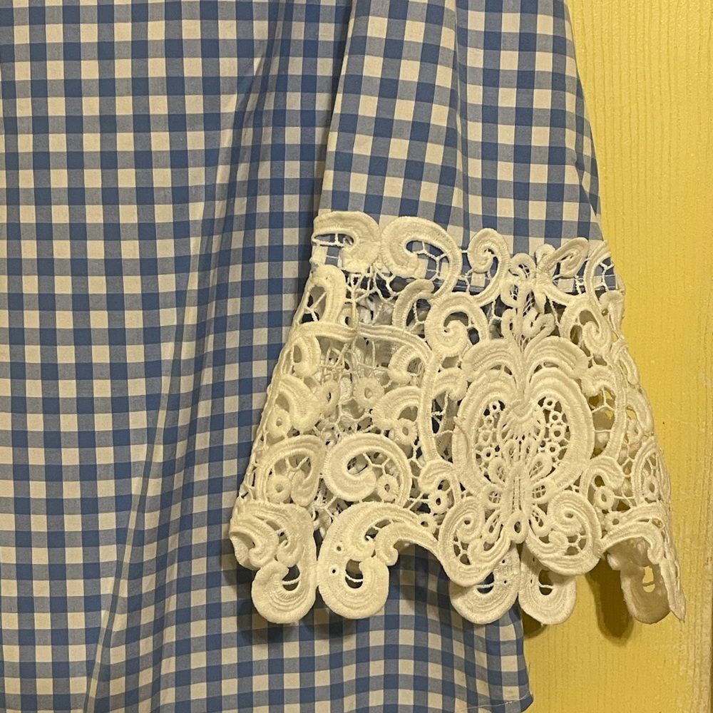 Classy Liz Claiborne Career Elbow Lace Sleeve Top - Picture 6 of 7